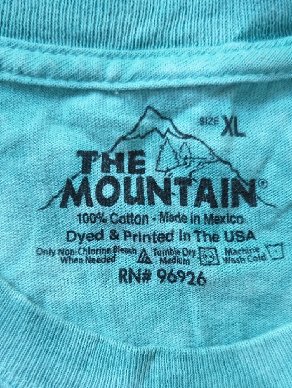 257-The Mountain Teal Tie-dye Kitten Face T-Shirt - Picture 2 of 4